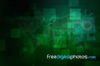 2d Illustration World Map Abstract Background Stock Image
