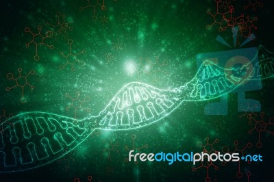 2d Render Of Dna Structure, Abstract Background Stock Image