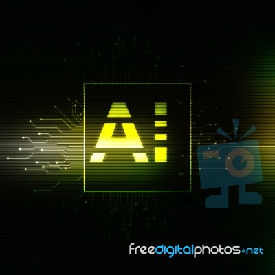 2d Rendering Artificial Intelligence (ai) Concept Stock Image