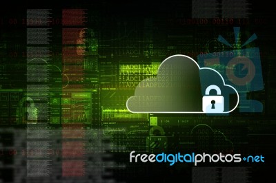 2d Rendering Cloud Computing, Security Stock Image