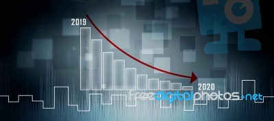 2d Rendering Stock Market Online Business Concept. Business Graph  Stock Image