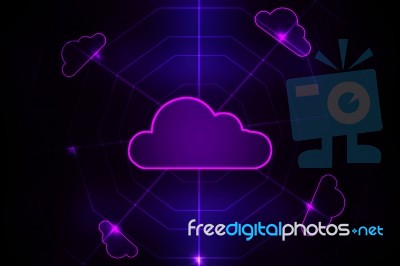 2d Rendering Technology Cloud Computing  Stock Image