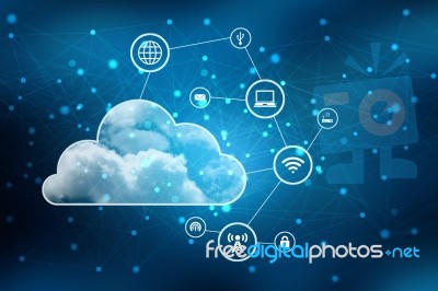 2d Rendering Technology Cloud Computing  Stock Image