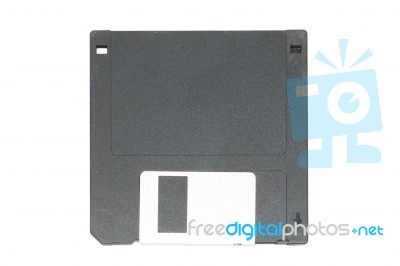 3.5-inch Diskette White Background Stock Photo