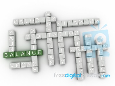 3d Balance Concept Word Cloud Stock Image