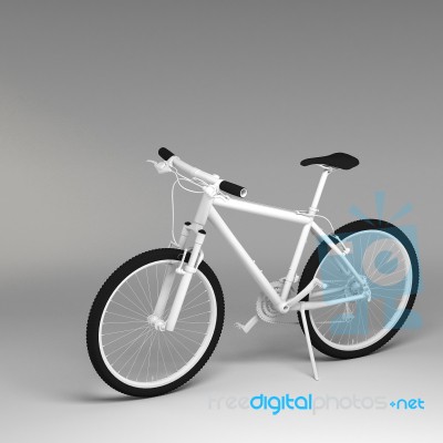 3d Bicycle Isolated On Grey Background Stock Image