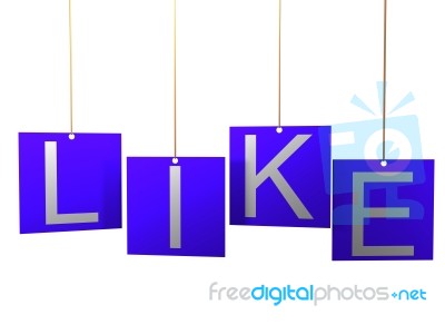 3d Blue Word Like On White Background Stock Image
