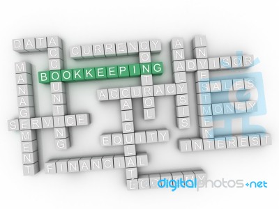 3d Bookkeeping Concept Word Cloud Stock Image
