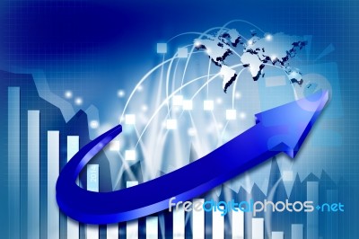 3d Business Graphs Stock Image