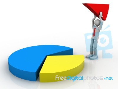 3d Business Man Assembling A Pie Chart Stock Image 3d Business Man Assembling A Pie Chart Stock Image