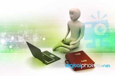 3d Business Man In Meditation Stock Image
