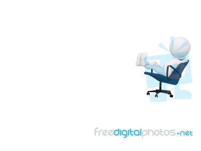 3d Businessman Relaxing Stock Image