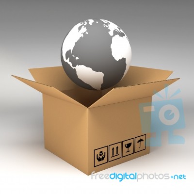 3d Cardboard Boxes Stock Image
