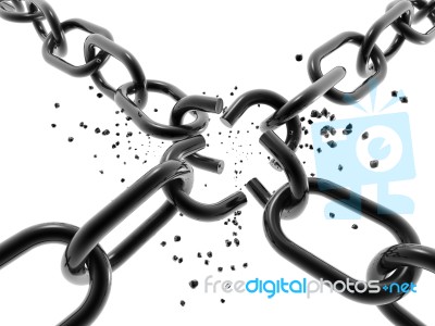 3d Chain Breaking Stock Image