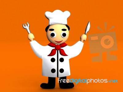 3d Chef In Uniform Stock Image