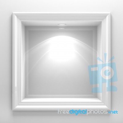 3d Decoration Shelf On White Wall Stock Image