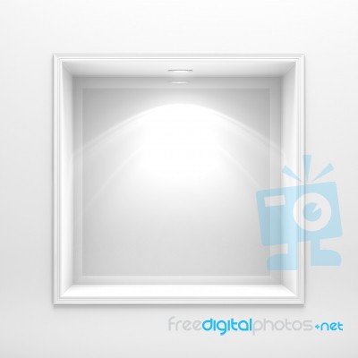 3d Decoration Shelf On White Wall Stock Image