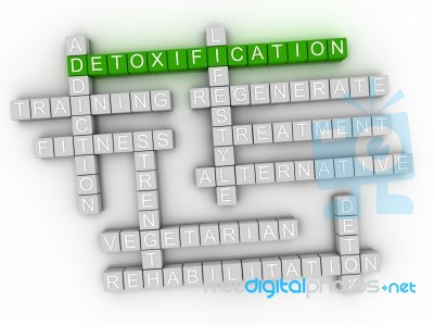 3d Detoxification, Word Cloud Concept On White Background Stock Image