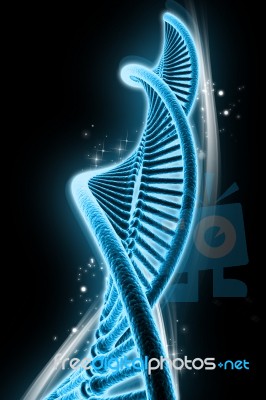 3d Dna In Digital Background Stock Image