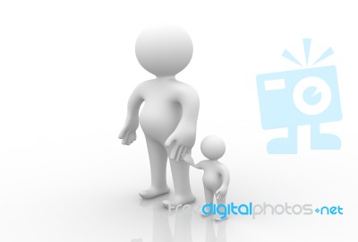 3d Father And Son Stock Image