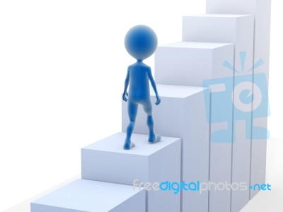 3d Figure Towards Success Stock Image