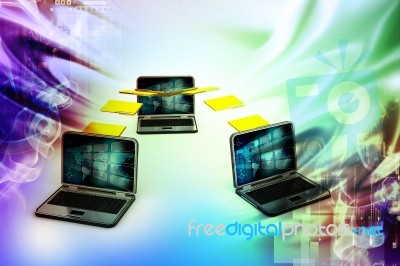 3d File Sharing Concept Stock Image