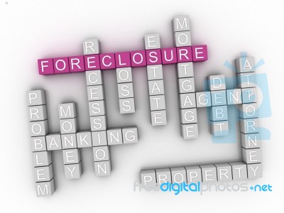 3d Foreclosure Concept Word Cloud Stock Image