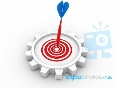 3d Gear With Target Stock Image