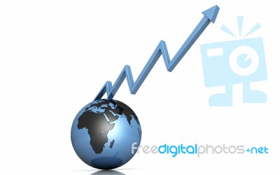 3d Globe And Arrow Stock Image