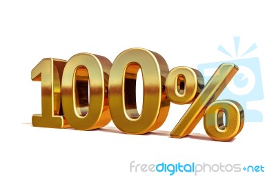 3d Gold 100 Hundred Percent Discount Sign Stock Image
