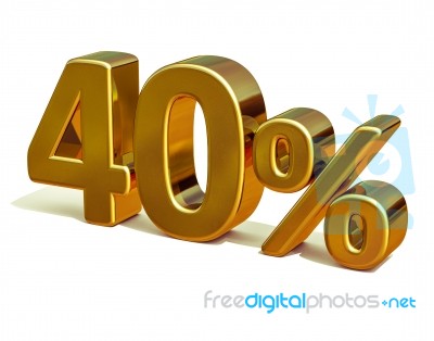 3d Gold 40 Forty Percent Discount Sign Stock Image 3d Gold 40 Forty Percent Discount Sign Stock Image