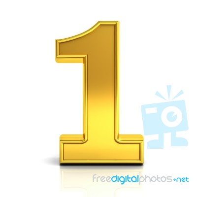 3d Gold Number One Stock Image