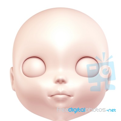 3D Head Of Doll Stock Image