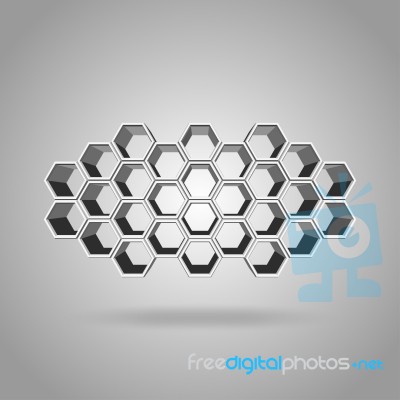 3d Hexagon Pattern Stock Image