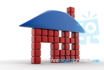 3d Home Icon Stock Image