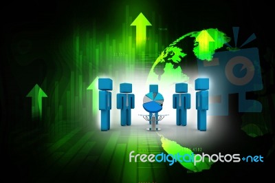 3d Illustration Business Network Concept Stock Image