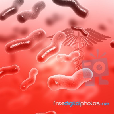 3d Illustration Close Up Of  Microscopic  Bacteria Stock Image