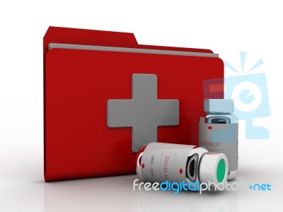 3d Illustration Covid 19 Blood Testing With Sample Bottle Stock Image