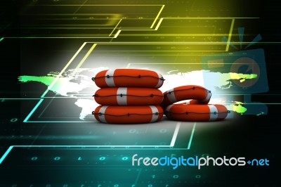 3d Illustration Life Buoy   Stock Image