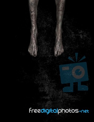 3d Illustration Of Legs Of Evil On Grunge Background Stock Image