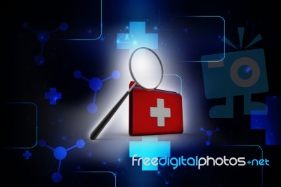 3d Illustration Search Hospital Folder Stock Image