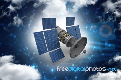 3d Illustration Space Satellite Orbit Stock Image