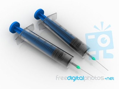 3d Illustration Syringe With Needle Stock Image