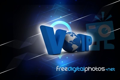 3d Illustration Voice Over Internet Protocol Stock Image