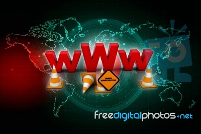 3d Illustration Website Under Construction Concept Stock Image