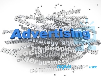 3d Image Advertising  Issues Concept Word Cloud Background Stock Image