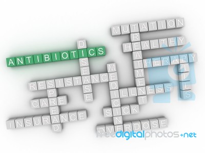 3d Image Antibiotics Issues Concept Word Cloud Background Stock Image