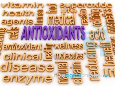 3d Image Antioxidants Concept Word Cloud Background Stock Image