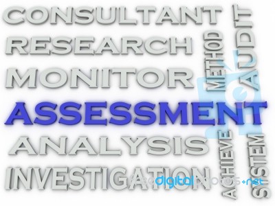3d Image Assessment  Issues Concept Word Cloud Background Stock Image