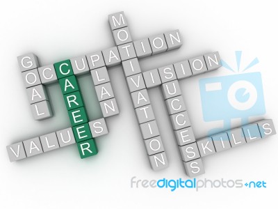 3d Image Career  Issues Concept Word Cloud Background Stock Image
